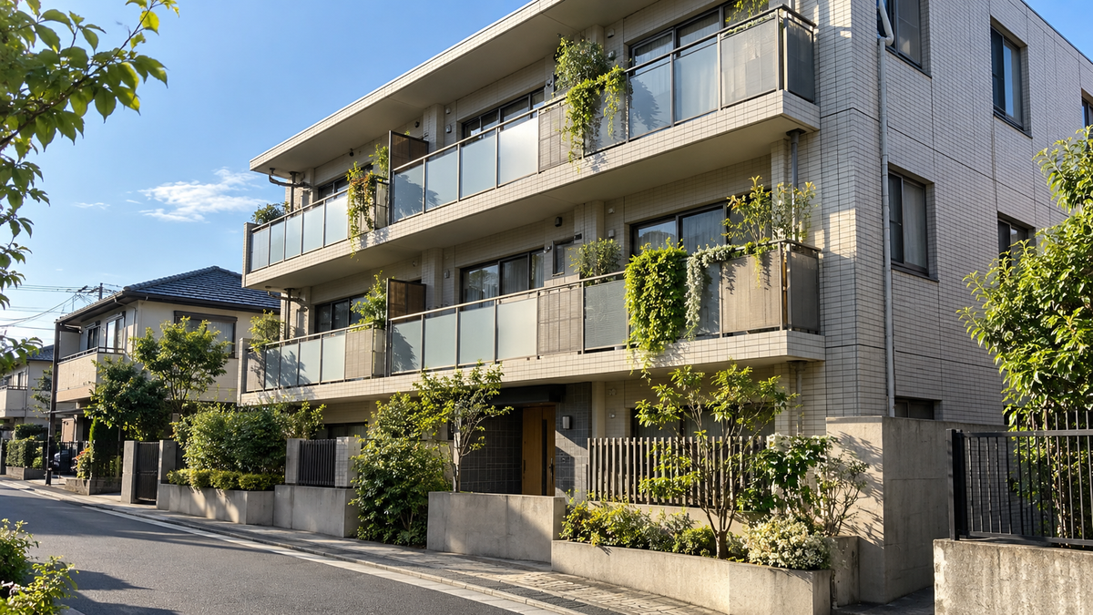 住宅街に建つ小さな賃貸マンション